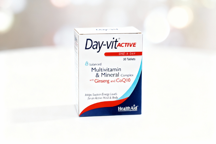 قرص دی ویت اکتیو هلث اید روی سطح سفید